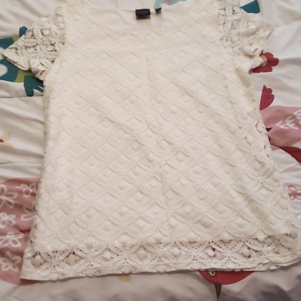 Rafaella women's white lace blouse S